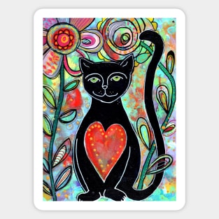 Black Cat Love Sticker